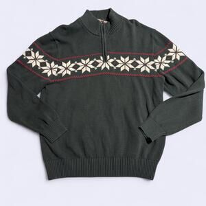 Weatherproof Vintage Holiday Quarter Zip Knit Sweater, Excellent Condition, XL